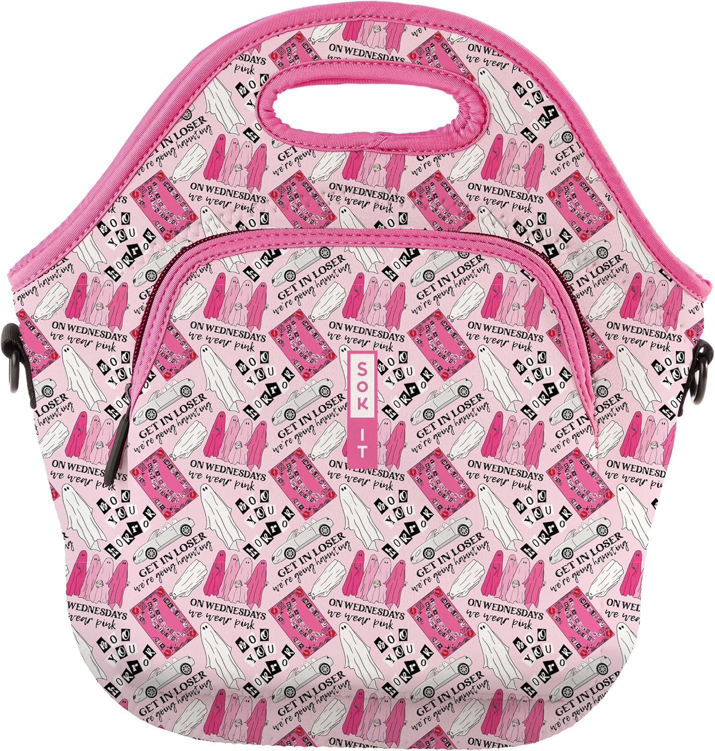 Sok It LunchTote Zippered Bag Insulated Neoprene Caddy (She Doesn't Even Ghost Here, X-Large 6.5 Quart Lunch Tote)