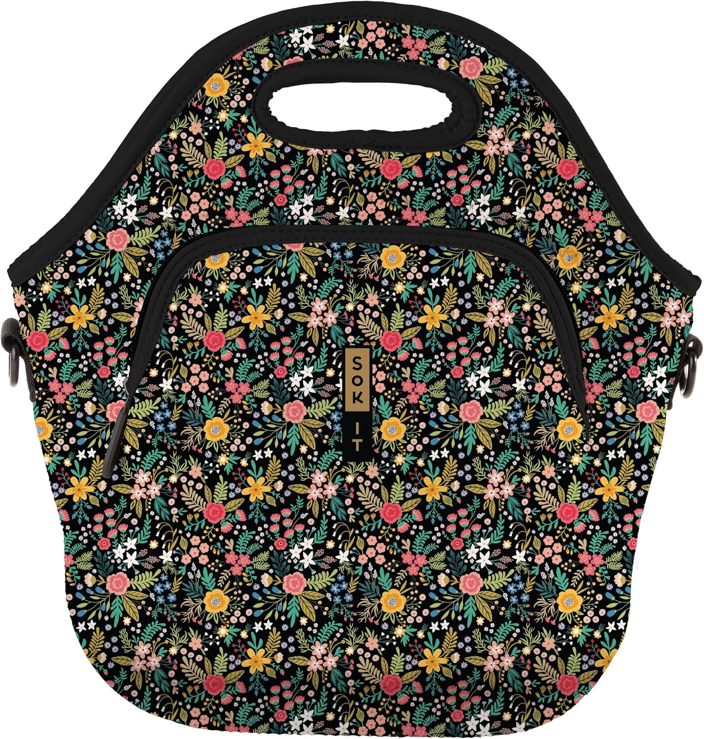 Sok It LunchTote Zippered Bag Insulated Neoprene Caddy (English Garden Picnic, X-Large 6.5 Quart Lunch Tote)