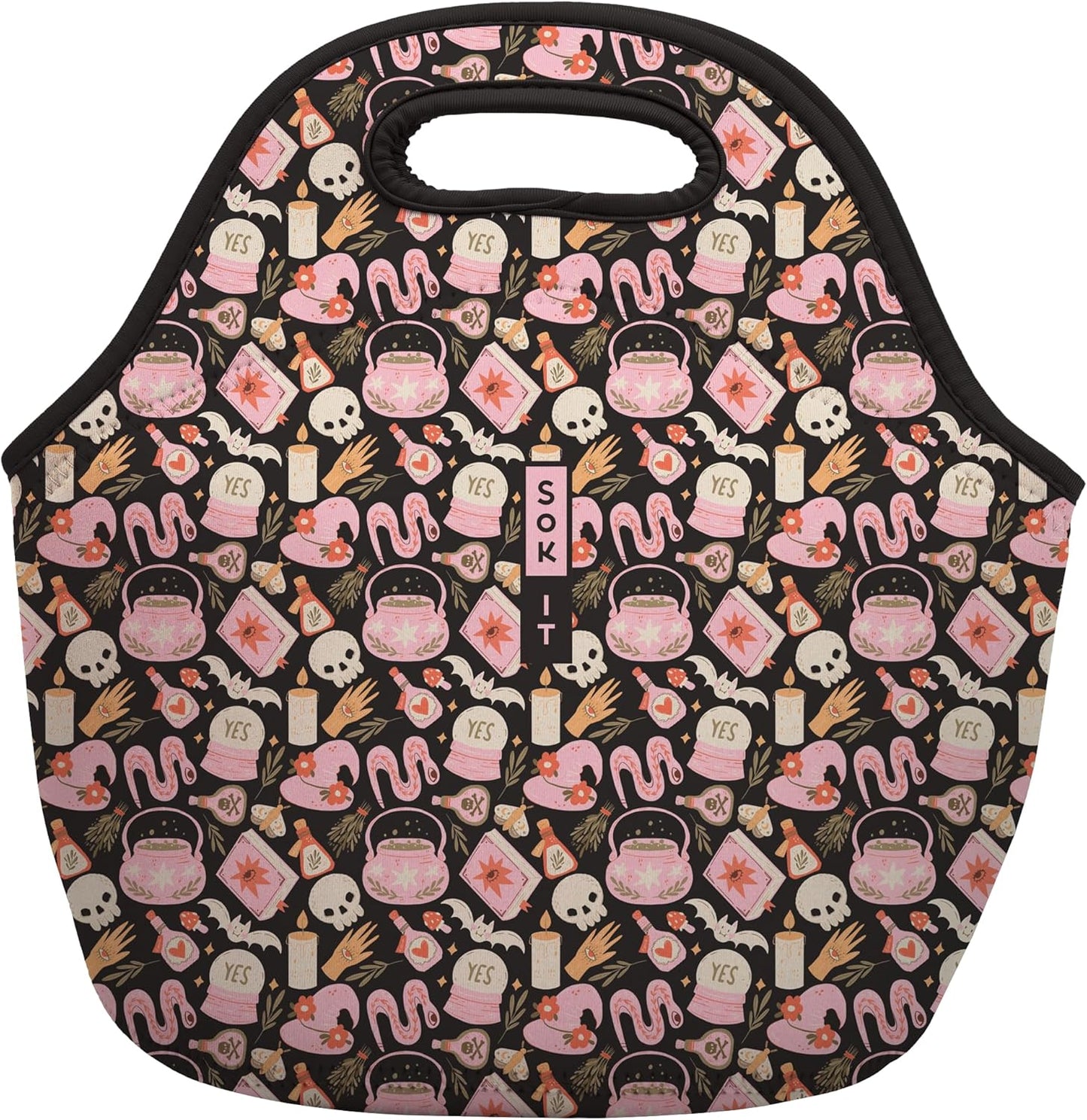 Sok It LunchTote Zippered Bag Insulated Neoprene Caddy (Spellbound, Large 4.5 Quart Lunch Tote)