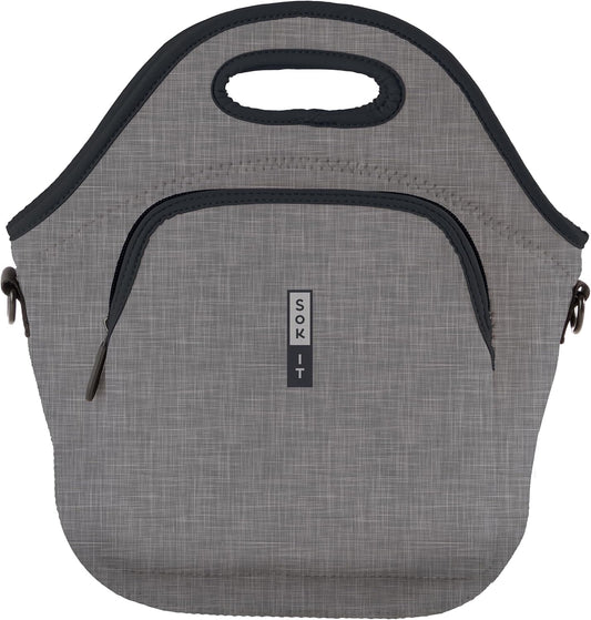 Sok It LunchTote Zippered Bag Insulated Neoprene Caddy (Anthracite, X-Large 6.5 Quart Lunch Tote)