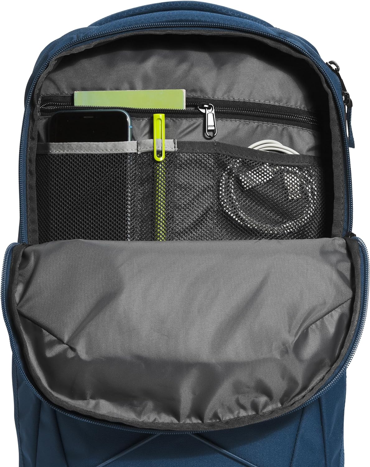 THE NORTH FACE Jester Everyday Laptop Backpack | Commuter Daypack with Water Repellent Finish, 16" Laptop Sleeve, Huge Main Compartment, Shady Blue/TNF White-NPF, One Size