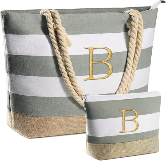 YOOLIFE Beach Bags for Women - Travel Canvas Beach Tote, Pool Waterproof Bag, Travel Essentials, Gifts for Women Birthday