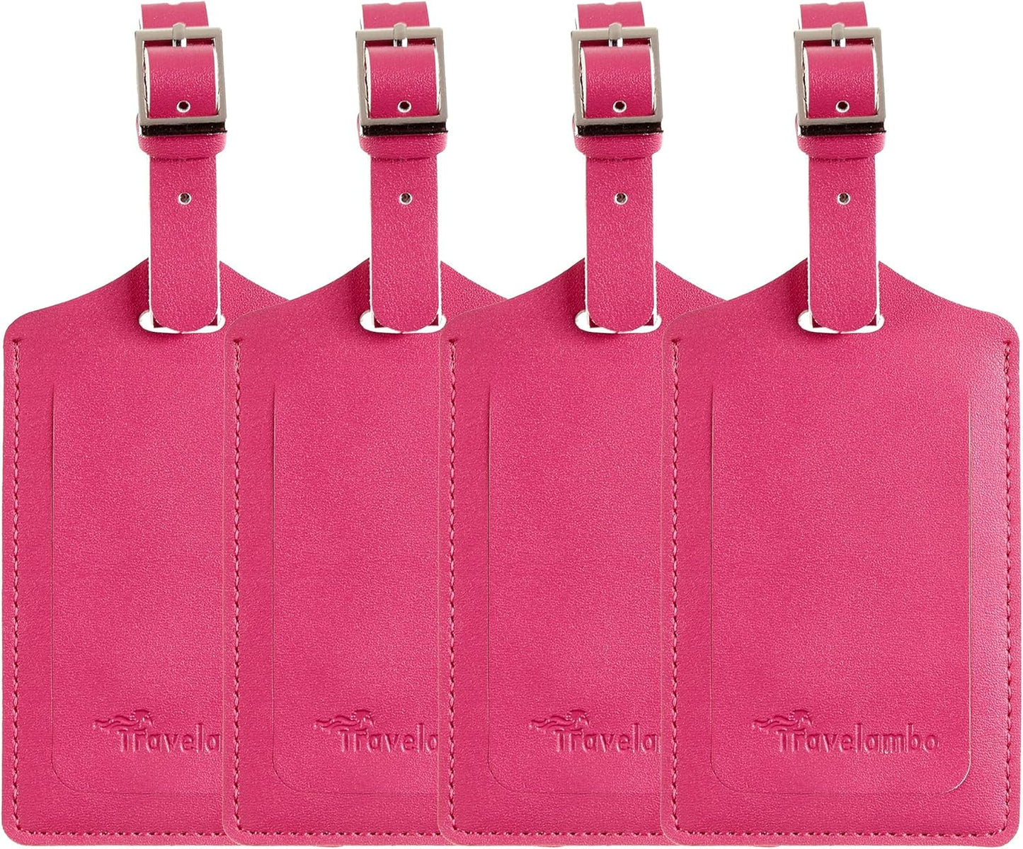Travelambo Luggage Tags for Suitcases PU Leather Travel Tags Bag Tags Privacy Protection Travel Essentials