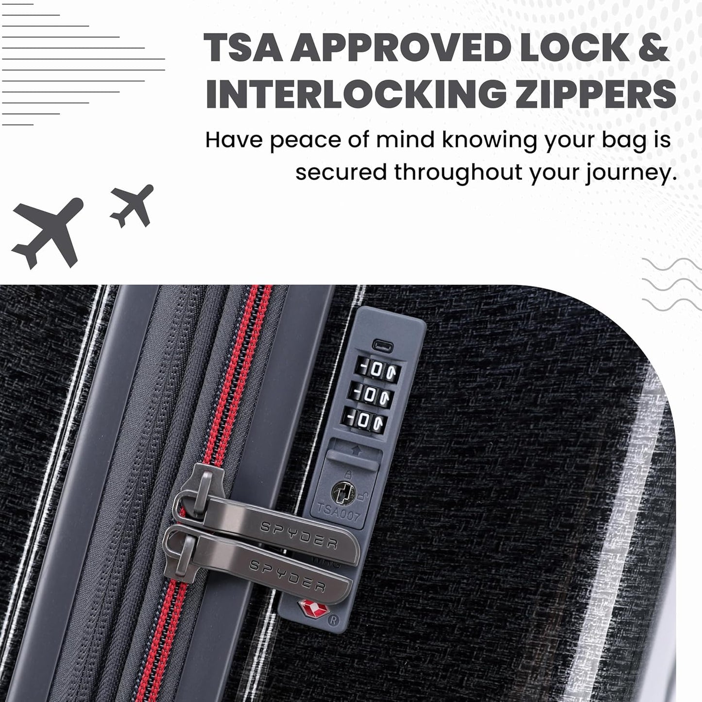 Spyder Traverse 20 Inch Carry On Expandable Hardside Upright Suitcase with 360° Spinner Wheels, TSA Approved Lock, Charcoal