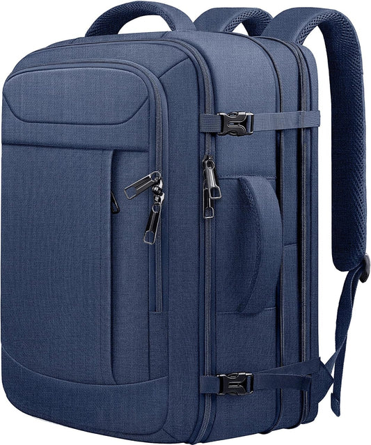 Travel Laptop Backpack, Expandable 40-50L Travel Backpack, 17.3 Inch Carry on Large Luggage TSA Flight Approved Laptop Bag, Multiple Pockets TSA Friendly Water Resistant Business Bag for Men, Blue
