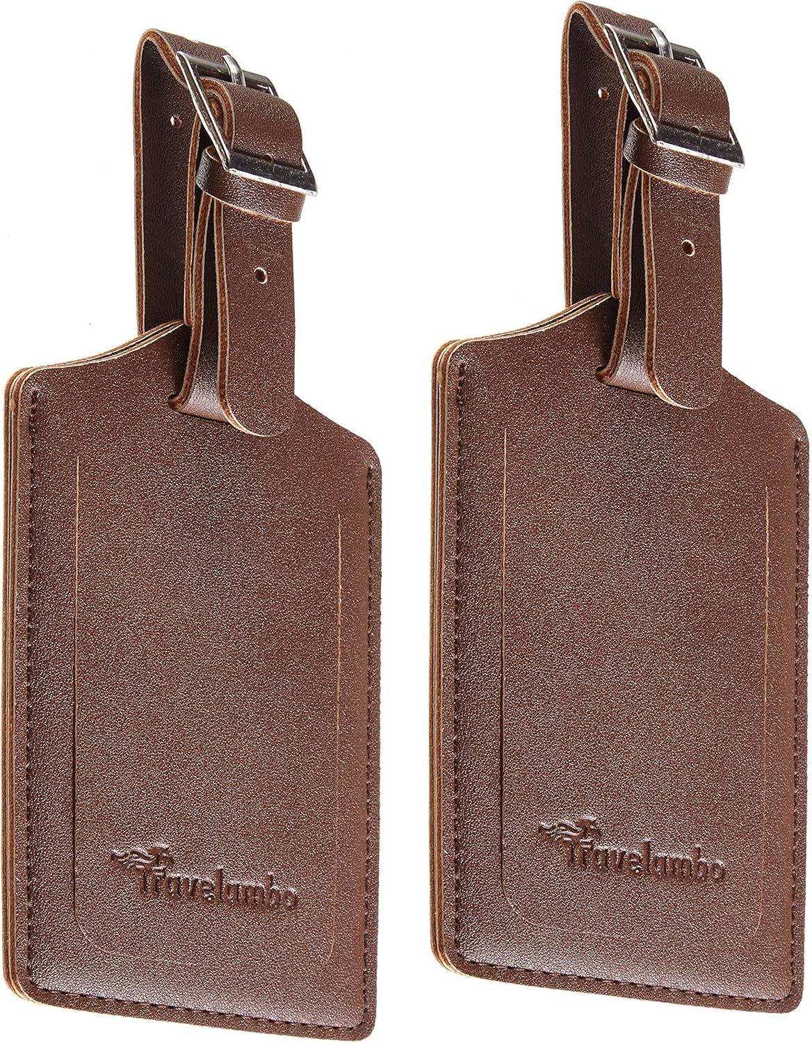 Travelambo Luggage Tags for Suitcases PU Leather Travel Tags Bag Tags Privacy Protection Travel Essentials